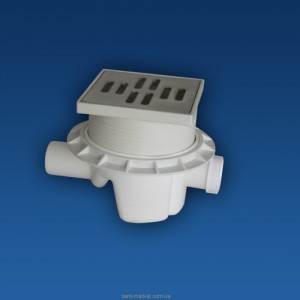 Зливний трап для душу SANIT мокрий затвор бічній випуск 150х150 40.003.00.0000