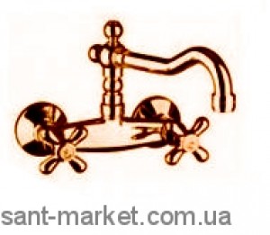 Змішувач двохвентильний з коротким виливом Fiore колекція Margot бронза 26064300 Old Bronze