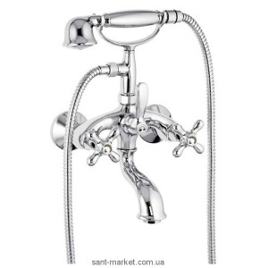 Змішувач двохвентильний зі Сваровські з душем Fiore колекція Margot-Sky хром 01061000 Chrome