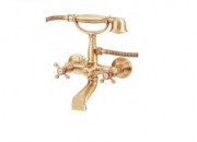 Змішувач двохвентильний для ванни з душем Fiore колекція Margot золото 26061100 Gold