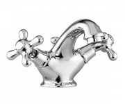 Змішувач для раковини двухвентильний з донним клапаном Fiore колекція Margot хром 26062201