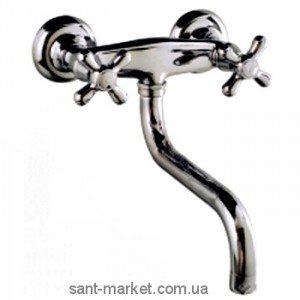 Смеситель двухвентильный для ванны с длинным изливом Fiore коллекция Margot хром 26064200 Chrome