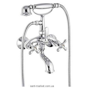 Смеситель двухвентильный со Сваровски с душем Fiore коллекция Margot-Sky хром 01061000 Chrome