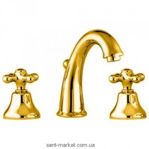 Змішувач для раковини двухвентильний з донним клапаном Fiore Margot золото 26062800 Gold