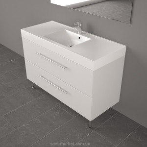 Тумба подвесная Буль-Буль Barbados 1192х489х707 с раковиной Nadja белый 12812012200