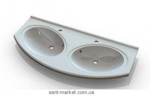 Раковина для ванної підвісна подвійна Marmite колекція Laila біла 01186124203