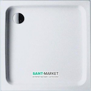 Дешевой поддон стальной эмалированный квадратный Kaldewei Duschplan 90х90х6.5 белый  440348043001