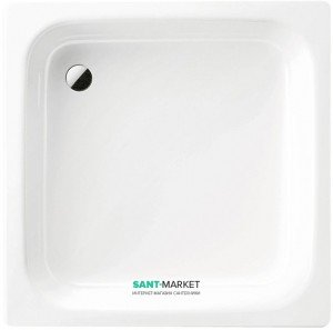 Душевой поддон стальной эмалированный квадратный Kaldewei Sanidusch 80x80х14 белый 331000010001