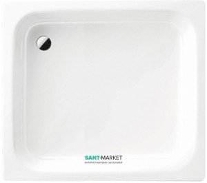 Душевой поддон стальной эмалированный прямоугольный Kaldewei Sanidusch 100х80х14 белый 440600010001
