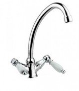 Змішувач для раковини Двохважеля високий Fiore Margot Coloniale бронза 02036301 Old Bronze