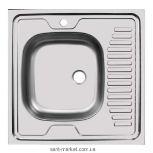 Мойка для кухни прямоугольная Ukinox Standart есть крыло  накладная  нержавеющая сталь  хром STM 600 600 4C