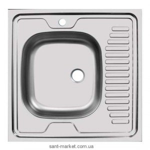 Мийка для кухні прямокутна Ukinox Standart є крило накладна нержавіюча сталь хром STM 600 600 4C