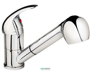 Змішувач для кухні c висувною лійкою Ukinox змішувач матовий хром 41118-1 STCR