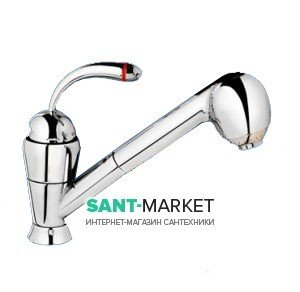 Смеситель для кухни с выдвижной лейкой Ukinox однорычажный 41219 CR