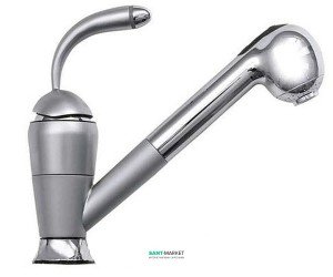 Смеситель для кухни с выдвижной лейкой Ukinox однорычажный матовый хром 41219 STCR