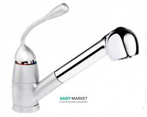 Смеситель для кухни с выдвижной лейкой Ukinox однорычажный ретростиль матовый 42240 STCR