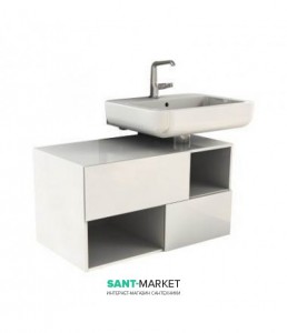 Тумба під раковину Kolo Domino Premium права підвісна 90х47.7х50 білий глянець 89367000