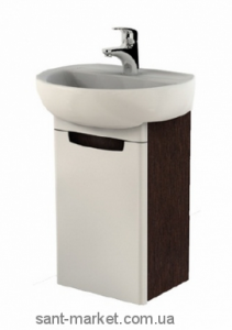 Тумба под раковину Kolo Rekord подвесная 36х26.7х58.1 белый глянец/венге 89376000
