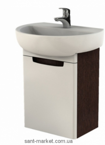 Тумба під раковину Kolo Rekord підлоги 44.5х29х58.1 білий глянець / венге 89378000