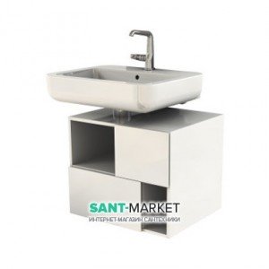 Тумба під раковину Kolo Domino Premium ліва підвісна 60х47.7х50 білий глянець 89371000