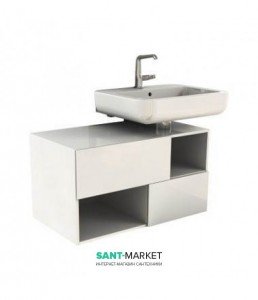 Тумба под раковину Kolo Domino Premium правая подвесная 90х47.7х50 белый глянец 89367000