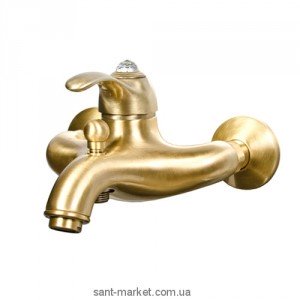 Смеситель однорычажный со Сваровски с коротким изливом Fiore Jafar Sky бронза 84CR5101 Old Bronze
