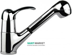 Смеситель для кухни с выдвижной лейкой Fiore Jafar однорычажный ретростиль 47CR4010 Gold