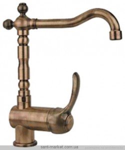 Смеситель для кухни Fiore Jafar однорычажный ретростиль бронза 47CR5414 Old Bronze