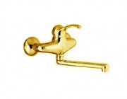 Смеситель однорычажный для ванны с длинным изливом Fiore коллекция Jafar золото 47CR5420 Gold