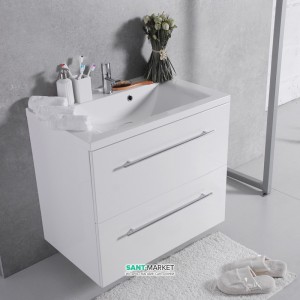 Тумба подвесная Буль-Буль Goa 794х505х708 с раковиной Dallas 800 искусственный камень белый ШН-72 Б