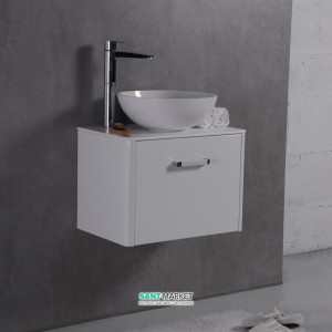 Тумба підвісна Буль-Буль Fiji 592x395x420 з раковиною Mona штучний камінь білий 10806012200