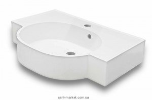 Раковина для ванної на тумбу умивальник-стільниця Буль-Буль колекція Comfort біла 0906101