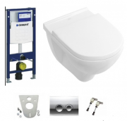 Унитаз подвесной Villeroy&Boch O.Novo 5660Н101+9M38S101 + Комплект 3 в 1 Geberit Duofix 458.121.21.1