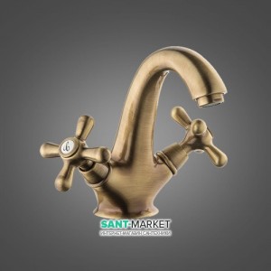 Змішувач для раковини двухвентильний EMMEVI колекція Deco Classic бронза BR12013 TC