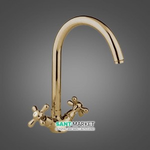Смеситель для кухни Emmevi Deco Classic двухвентильный ретростиль бронза BR12517