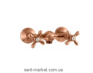 Змішувач для душу настінний двухвентильний EMMEVI колекція Deco Classic мідь RA12002