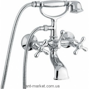 Змішувач двохвентильний для ванни з душем EMMEVI колекція Deco Classic хром CR12011