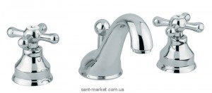 Змішувач для раковини двухвентильний прихований з донним клапаном EMMEVI Deco Classic хром CR12033