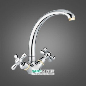 Смеситель для кухни Emmevi Deco Classic двухвентильный хром/золото CO12717