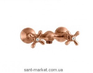 Змішувач для душу настінний двухвентильний EMMEVI колекція Deco Classic мідь RA12002