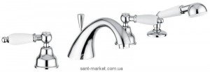 Змішувач двохвентильний на борт ванни з душем EMMEVI колекція Deco Ceramic хром СR121120