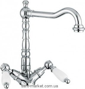 Змішувач для раковини Двохважеля з донним клапаном високий EMMEVI Deco Ceramic хром СR121613