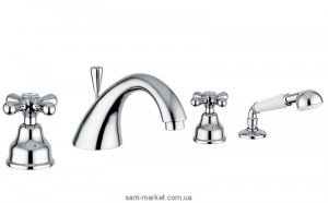 Змішувач двохвентильний на борт ванни з душем EMMEVI колекція Deco Classic хром СR12120