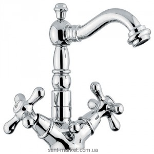 Змішувач для раковини двухвентильний з донним клапаном EMMEVI колекція Deco Old хром СR12615