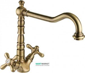 Смеситель для кухни Emmevi Deco Old двухвентильный ретростиль бронза BR12617