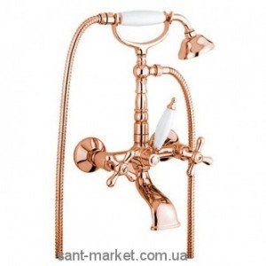 Смеситель двухвентильный для ванны с душем EMMEVI коллекция Deco Old медь RA12611