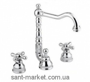 Змішувач для раковини двухвентильний з донним клапаном високий EMMEVI Deco Old хром CR12643