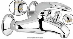 Змішувач одинважільний для ванни з душем EMMEVI колекція Luxor хром / золото CO7001RB