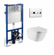 Унитаз подвесной Roca Gap A34647L+A80147 + Инсталляция Roca Pro A89009 + Кнопка Roca A890096