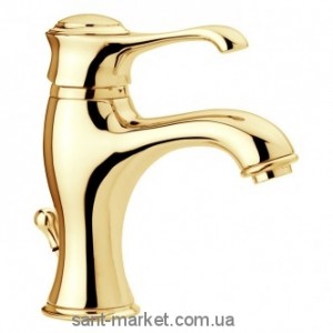 Смеситель для раковины однорычажный с донным клапаном EMMEVI коллекция Tiffany золото OR6003